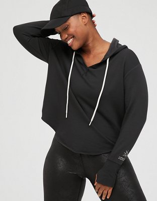 OFFLINE By Aerie OTT Fleece Raw Cut Hoodie