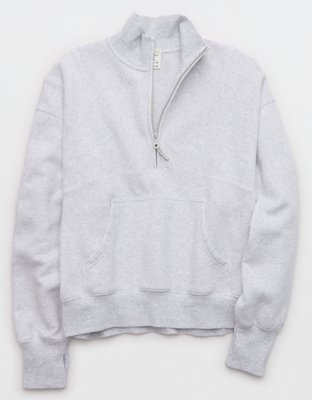 OFFLINE By Aerie Cloud Fleece Seamed Quarter Zip Sweatshirt