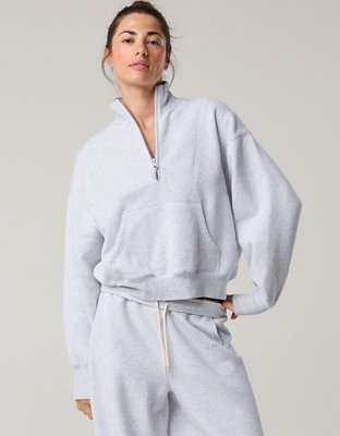OFFLINE By Aerie Cloud Fleece Seamed Quarter Zip Sweatshirt