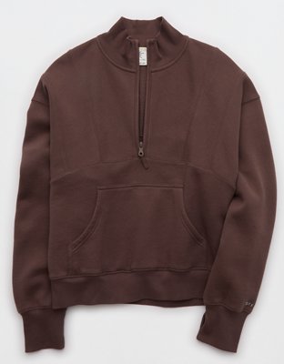 OFFLINE By Aerie Cloud Fleece Seamed Quarter Zip Sweatshirt