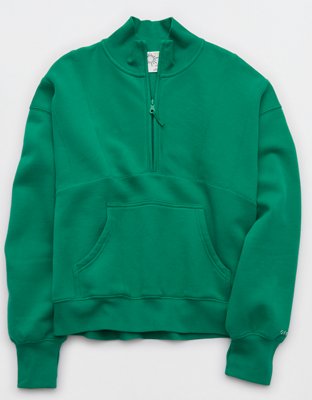 OFFLINE By Aerie Cloud Fleece Seamed Quarter Zip Sweatshirt