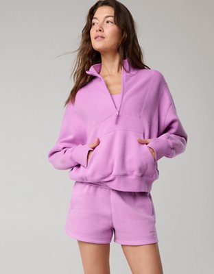Chandail en molleton nuage à fermeture à glissière quart de longueur cousue OFFLINE d’Aerie
