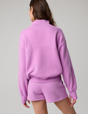 OFFLINE By Aerie Cloud Fleece Seamed Quarter Zip Sweatshirt