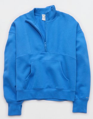 OFFLINE By Aerie Cloud Fleece Seamed Quarter Zip Sweatshirt