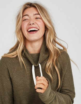 OFFLINE By Aerie Snowday Mock Neck Sweatshirt