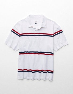 AE Relaxed Short-Sleeve Rugby Polo Shirt