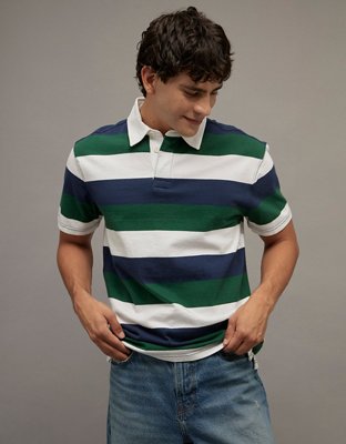 AE Relaxed Short-Sleeve Rugby Polo Shirt