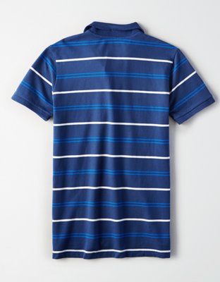 Мужские топы American Eagle AE Striped Pique Polo — фото 5
