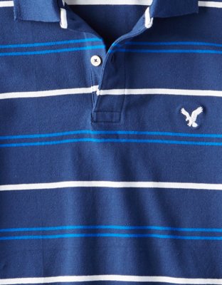 Мужские топы American Eagle AE Striped Pique Polo — фото 3