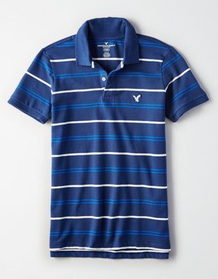 AE Striped Pique Polo