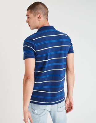 Мужские топы American Eagle AE Striped Pique Polo — фото 4