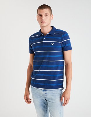 Мужские топы American Eagle AE Striped Pique Polo — фото 2