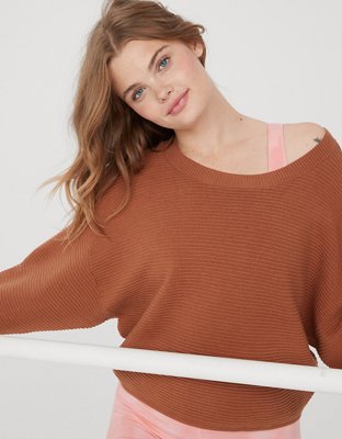 Orange Knit Sweater - Thumb Hole Sweater - Ribbed Knit Sweater - Lulus