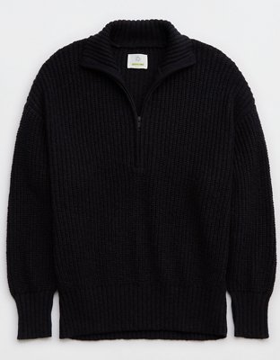 Aerie sherpa quarter online zip sweater