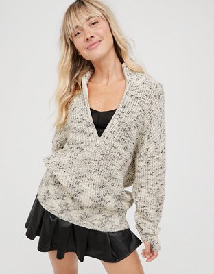 OFFLINE By Aerie Chillside Quarter Zip Sweater