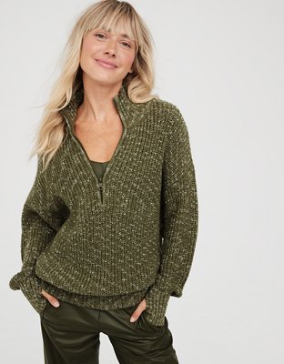 OFFLINE By Aerie Chillside Quarter Zip Sweater