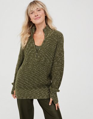 OFFLINE By Aerie Chillside Quarter Zip Sweater