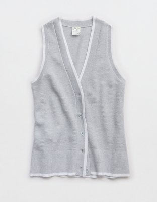 OFFLINE By Aerie Tennis Sweater Vest Cardigan