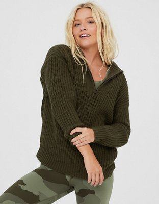 american eagle half zip sweater