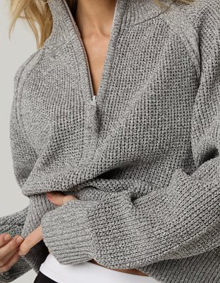 OFFLINE By Aerie Cool Down Quarter Zip Sweater