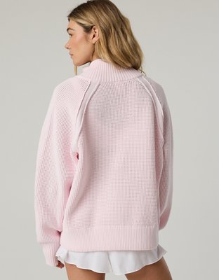 OFFLINE By Aerie Cool Down Quarter Zip Waffle Sweater