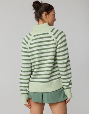 OFFLINE By Aerie Cool Down Quarter Zip Waffle Sweater