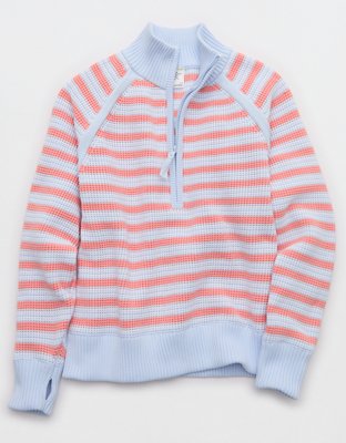 OFFLINE By Aerie Cool Down Quarter Zip Waffle Sweater