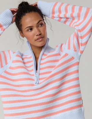 OFFLINE By Aerie Cool Down Quarter Zip Waffle Sweater