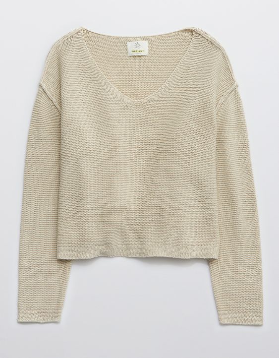OFFLINE V-Neck Cropped Sweater