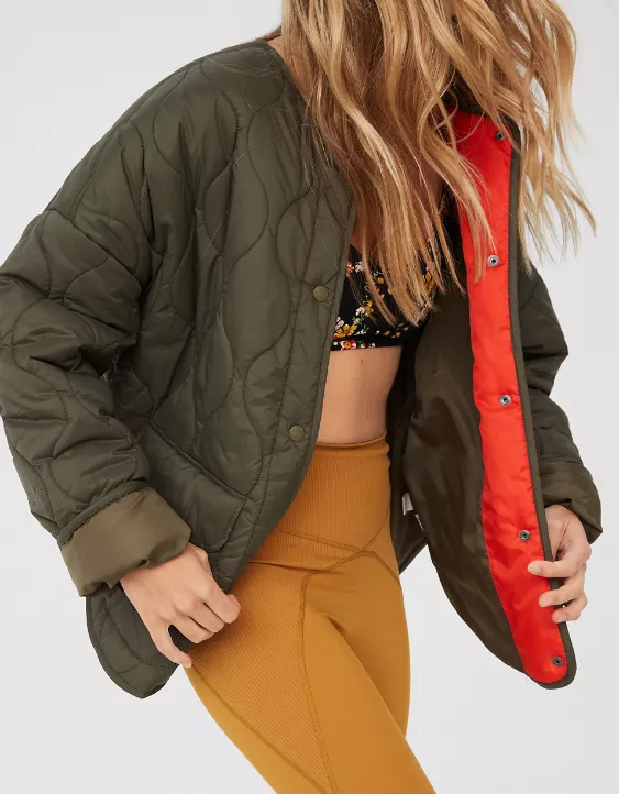 ae.com | OFFLINE By Aerie Quilted Bomber Jacket