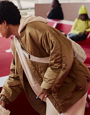 OFFLINE By Aerie Satin Bomber Jacket