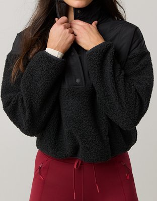 OFFLINE By Aerie Fluff Love Quarter Snap Sherpa Jacket