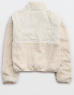 OFFLINE By Aerie Fluff Love Quarter Snap Sherpa Jacket