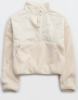 OFFLINE By Aerie Fluff Love Quarter Snap Sherpa Jacket