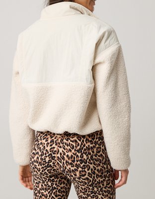 OFFLINE By Aerie Fluff Love Quarter Snap Sherpa Jacket