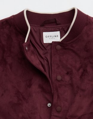OFFLINE By Aerie Suede Bomber Jacket