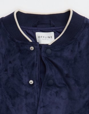 OFFLINE By Aerie Suede Bomber Jacket