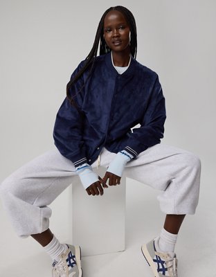 OFFLINE By Aerie Suede Bomber Jacket