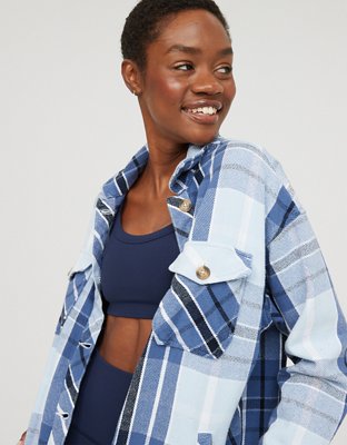 Женские куртки Aerie OFFLINE Flannel Button Down Jacket — фото 5