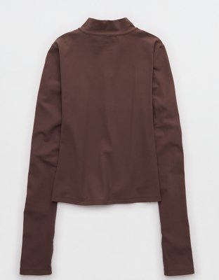 Женские куртки Offline By Aerie Real Me Xtra Rib Quarter Zip, цвет: Relic — фото 4