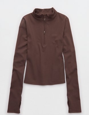 Женские куртки Offline By Aerie Real Me Xtra Rib Quarter Zip, цвет: Relic — фото 3