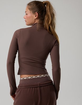 Женские куртки Offline By Aerie Real Me Xtra Rib Quarter Zip, цвет: Relic — фото 2