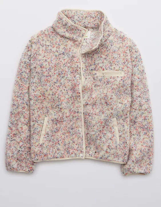 OFFLINE By Aerie Sherpa Speckled Jacket
