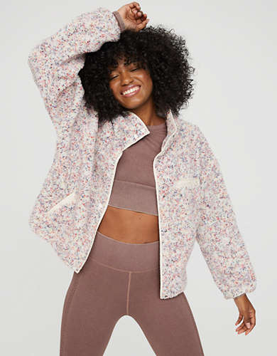 OFFLINE By Aerie Sherpa Speckled Jacket