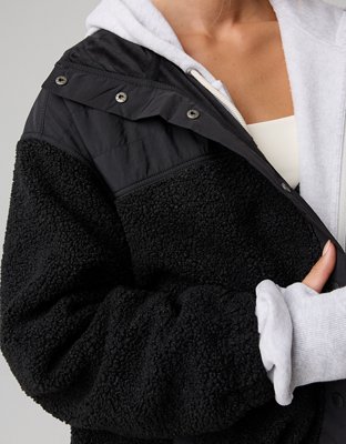 Женские куртки Offline By Aerie Fluff Love Full Zip, цвет: Насыщенный чёрный — фото 6