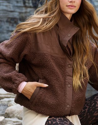 OFFLINE By Aerie Fluff Love Full Snap Jacket