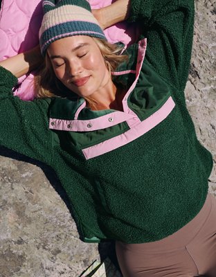 OFFLINE By Aerie Fluff Love Quarter Snap Jacket