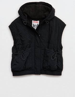 OFFLINE By Aerie Puff Love Quilted Vest Women's True Black L