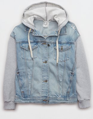 Женские куртки Aerie OFFLINE By Aerie Hooded Denim Jacket — фото 4