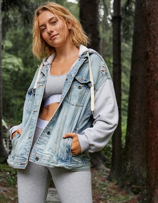 OFFLINE By Aerie Hooded Denim Jacket